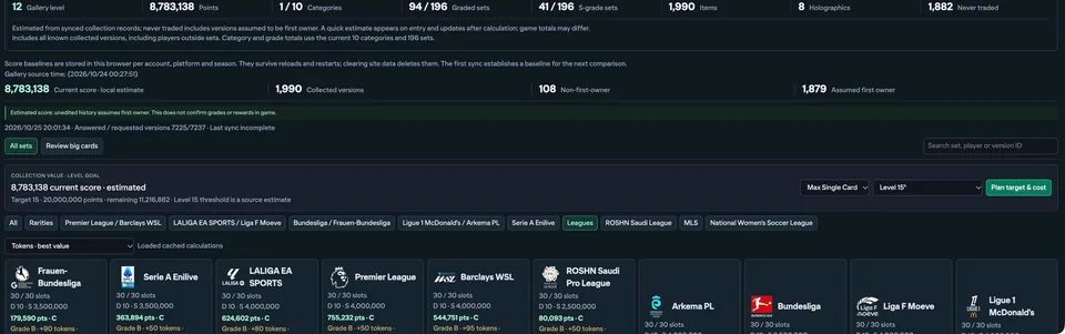 Compare set opportunities without buying too early